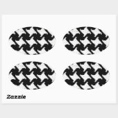 Pepita zwart-wit ovale sticker (Vel)