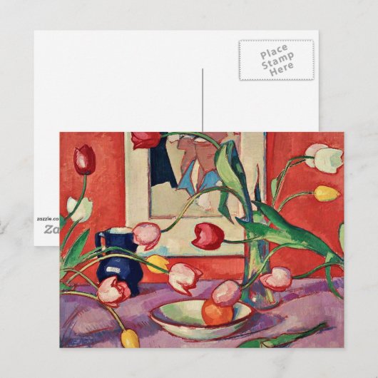 Peploe - Tulpen, De Blauwe Kan Briefkaart (Voorkant / Achterkant)