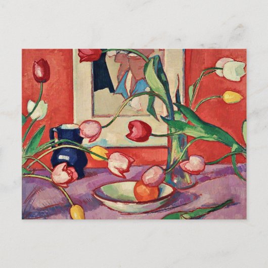 Peploe - Tulpen, De Blauwe Kan Briefkaart (Voorkant)