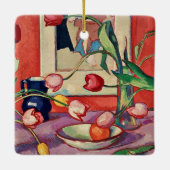 Peploe - Tulpen, De Blauwe Kan Keramisch Ornament (Achterkant)