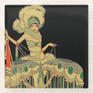 "Peplum Costume" 1926 Tijdschrift Hoesje van J Car Glazen Onderzetter