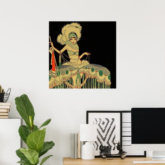 "Peplum Costume" 1926 Tijdschrift Hoesje van J Car Poster (Thuiskantoor)