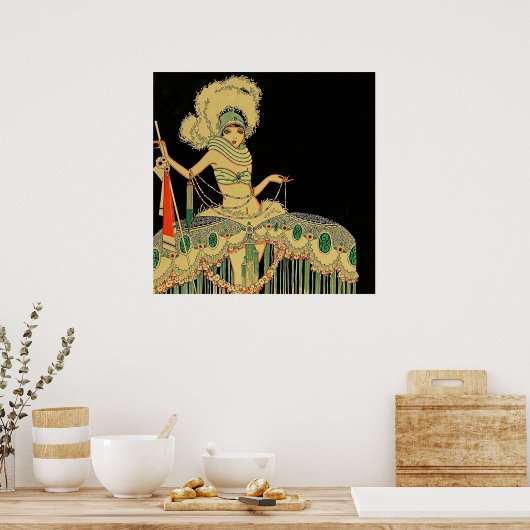 "Peplum Costume" 1926 Tijdschrift Hoesje van J Car Poster (Keuken)