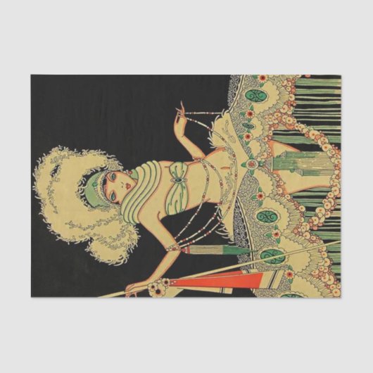 “Peplum Kostuum” 1926 Tijdschriftomslag door J Car Tissuepapier (Voorkant)