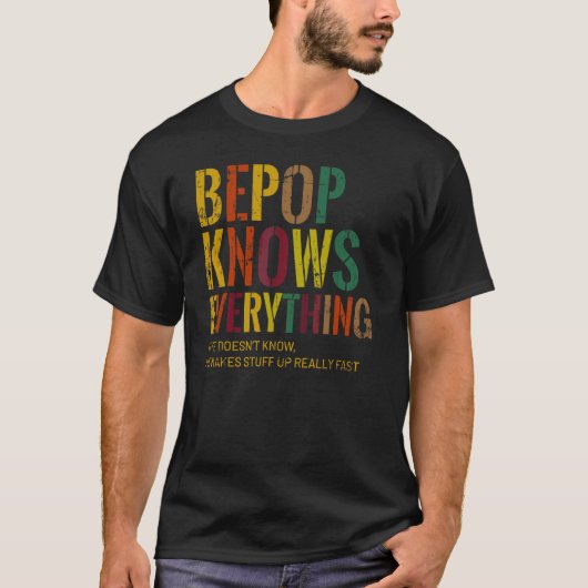 Pepop kent alles opa-Vaderdag T-shirt (Voorkant)