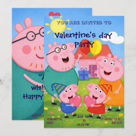 Peppa Pig Valentijnkaart voor de klas, gepersonali Feestdagenkaart