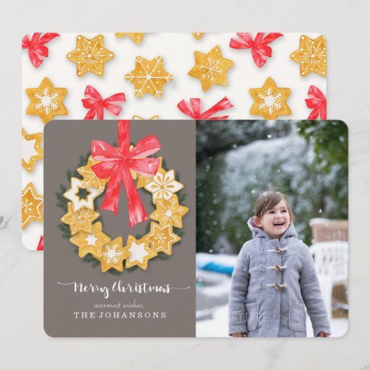 Pepparkakor-kerstfoto Feestdagenkaart (Voorkant / Achterkant)