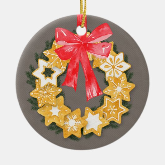 Pepparkakor Kerstmis Keramisch Ornament (Voorkant)