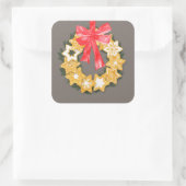 Pepparkakor Kerstmis Vierkante Sticker (Tas)