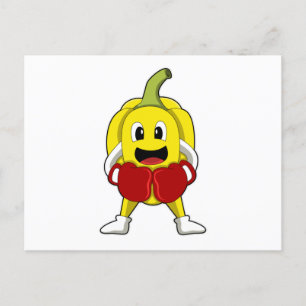 Pepper als Boxer met Bokshandschoenen Briefkaart