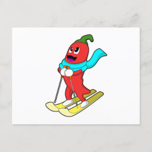 Pepper as Skier Briefkaart