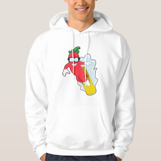 Pepper bij Snowboarding met Snowboard Hoodie (Voorkant)