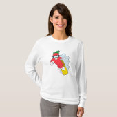Pepper bij Snowboarding met Snowboard T-shirt (Voorkant volledig)