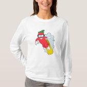 Pepper bij Snowboarding met Snowboard T-shirt (Voorkant)