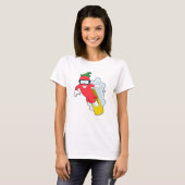 Pepper bij Snowboarding met Snowboard T-shirt (Voorkant volledig)