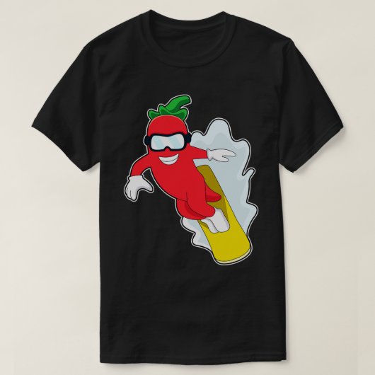 Pepper bij Snowboarding met Snowboard T-shirt (Design voorkant)