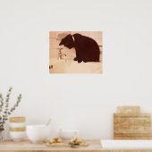 Pepper Black Cat Antiek Bathroom Poster (Keuken)