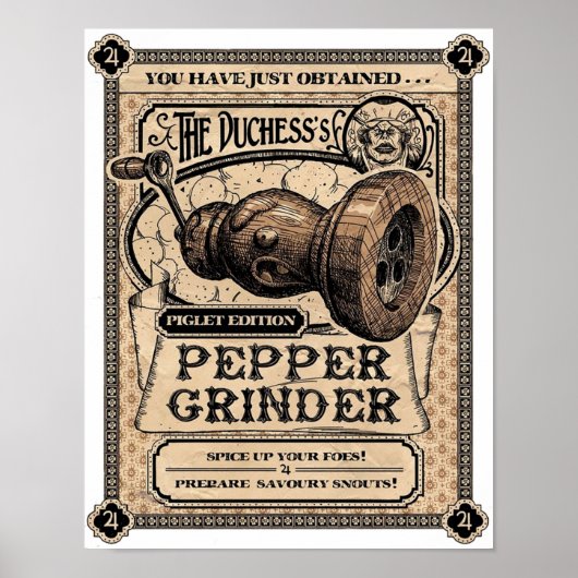 Pepper Grinder Alice Madness Retourneert Poster (Voorkant)