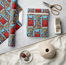 Pepper het kattenwrapppapier cadeaupapier