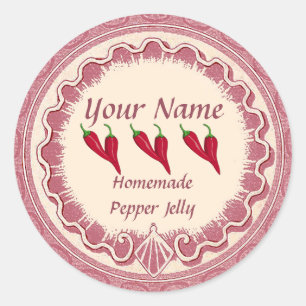 Pepper Jelly Personaliseer Roze Ronde Sticker