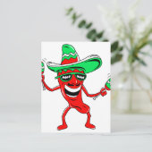 Pepper maracas sombrero-zonnebril.png briefkaart (Staand voorkant)