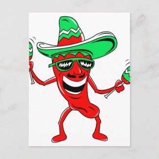 Pepper maracas sombrero-zonnebril.png briefkaart