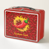 Pepper met Flame Metal Lunch Box (Voorkant)