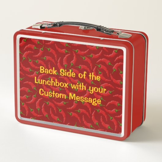 Pepper met Flame Metal Lunch Box (Achterkant)