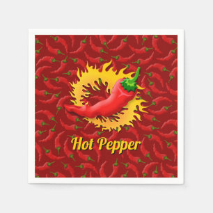 Pepper met Flame Napkins Servet