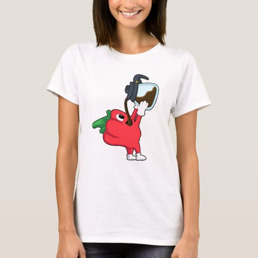 Pepper met koffie t-shirt (Voorkant)