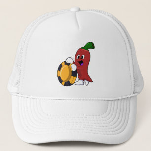 Pepper op Poker met pokerchips Trucker Pet