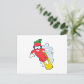 Pepper op Snowboarden met Snowboard Briefkaart (Staand voorkant)