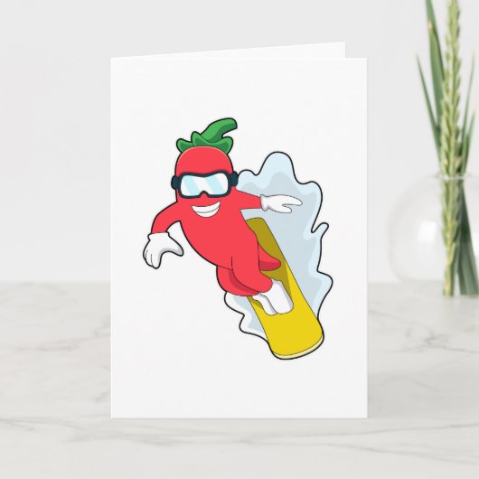 Pepper op Snowboarden met Snowboard Kaart (Voorkant)