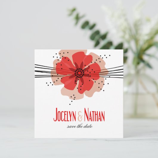Pepper oppies Sla de rode datum op Save The Date (Staand voorkant)