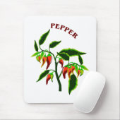 Pepper plant, grafisch met woordpeper muismat (Met muis)