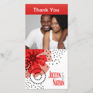 Pepper Poppies Foto Dank u rood Bedankkaart