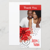 Pepper Poppies Foto Dank u rood Bedankkaart (Voorkant / Achterkant)