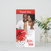 Pepper Poppies Foto Dank u rood Bedankkaart (Staand voorkant)