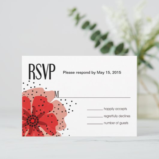 Pepper Poppies RSVP red (Staand voorkant)