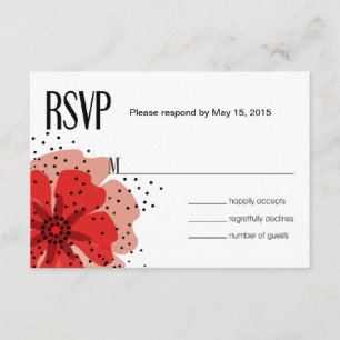 Pepper Poppies RSVP red Kaartje