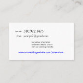 Pepper Poppies Trouwwebsite blauwgroen Informatiekaartje (Achterkant)