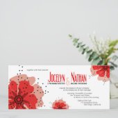 Pepper Poppies Weddenschap Red Kaart (Staand voorkant)