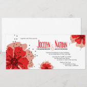 Pepper Poppies Weddenschap Red Kaart (Voorkant / Achterkant)