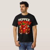 Pepper Power Grappig Pittige Peper T-Shirt (Voorkant volledig)