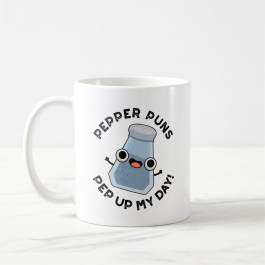 Pepper Puns Pep up My Day Funny Food Pun Koffiemok (Links)