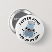 Pepper Puns Pep up My Day Funny Food Pun Ronde Button 5,7 Cm (Voorkant /achterkant)