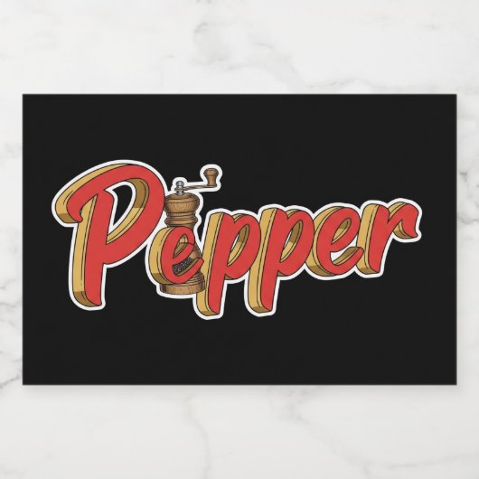 Pepper, Sticker voor voedselcontainer, door Natash (Enkel label)