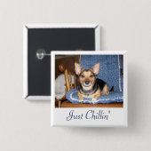 Pepper the Dog Just Chillin Button (Voorkant /achterkant)