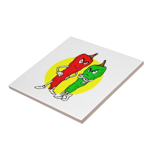 Pepper thugle rode rode witte rikkel tegeltje (Zijkant)