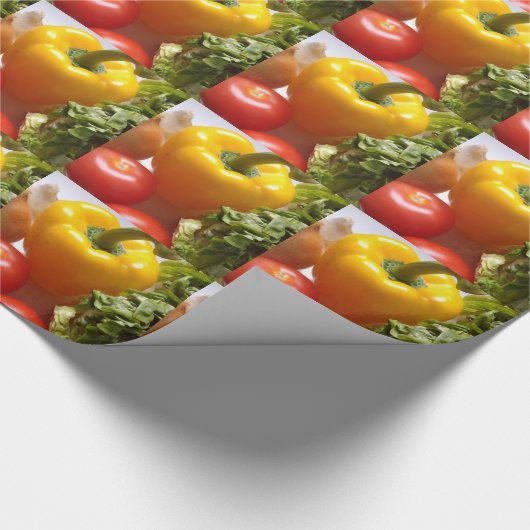 Pepper Tomates Vegetables Sla Heallah Food Cadeaupapier (Hoek)
